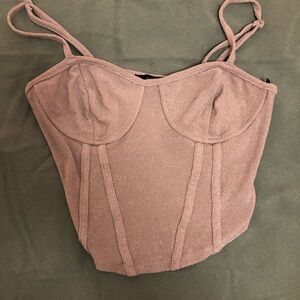 Forever 21 Glittery Light Pink Top